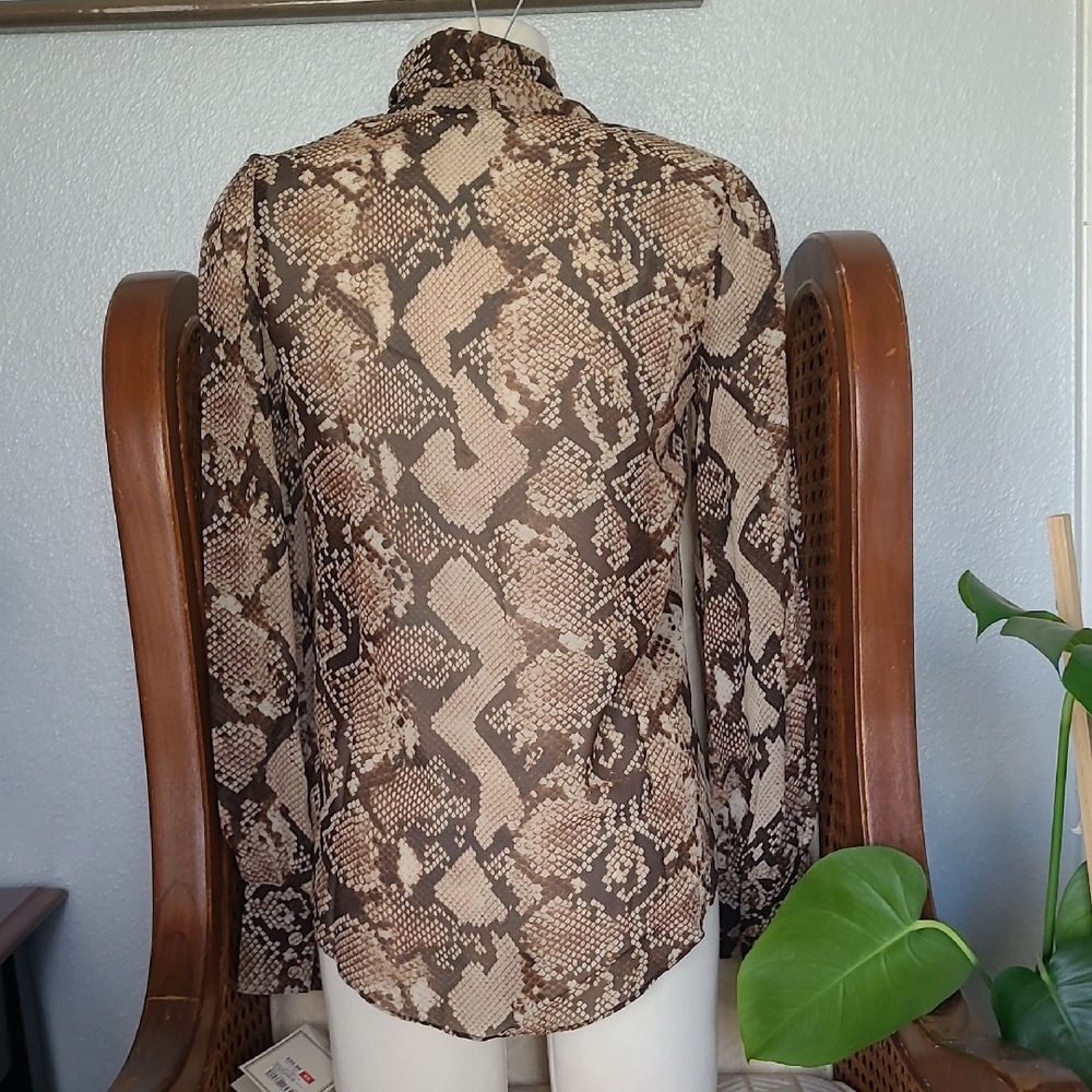 Altuzarra Beige and Brown Patterned Blouse NWT - Picture 2 of 9